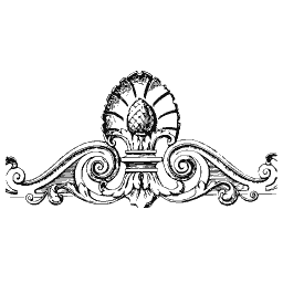 Scrolled pediment crest