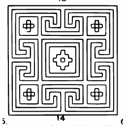 Greek key roundel panel