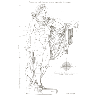 Apollo with drapery and scale - Les Proportions du Corps Humain - 1683