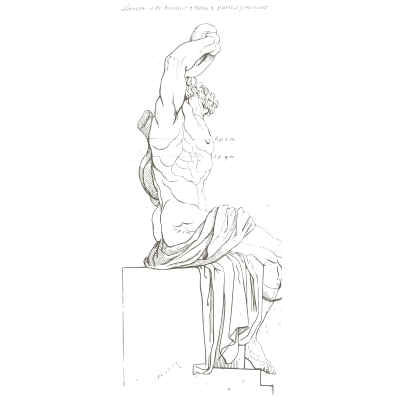 Nude seated on a block - Les Proportions du Corps Humain - 1683