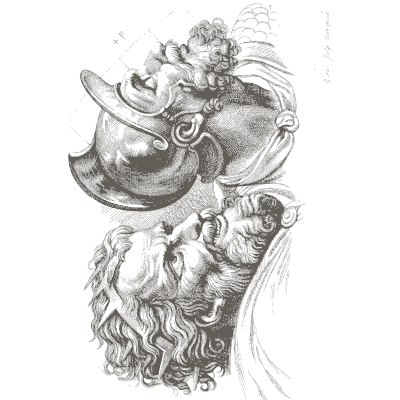 Helmeted bearded head - Les Proportions du Corps Humain - 1683