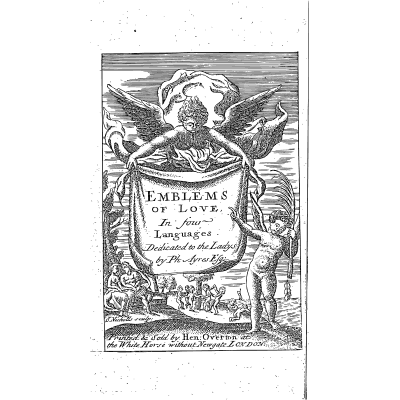 Title cartouche with cupids 02 - Emblems of Love in Four Languages, Dedicated to the Ladys - 1683
