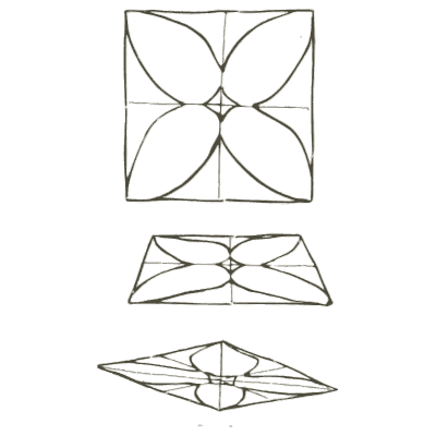 Four-petal design construction - Nature Drawing from Various Points of View - 1910
