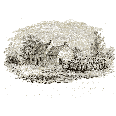 Cottage vignette - A History of British Birds - 1809