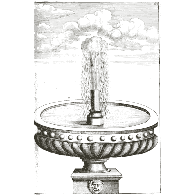 Frothing jet from a pedestal bowl - Architectura Curiosa Nova - 1664