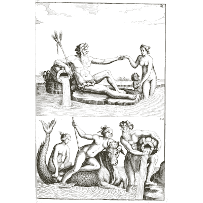 River gods and nymphs on the water - Architectura Curiosa Nova - 1664