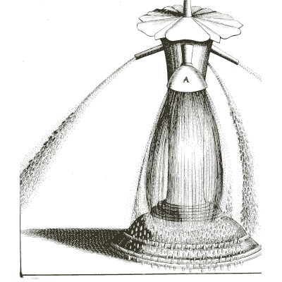 Lettered diagram of a water bell jet - Architectura Curiosa Nova - 1664