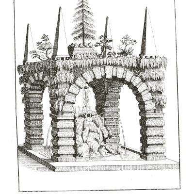Rustic three-arched grotto - Architectura Curiosa Nova - 1664