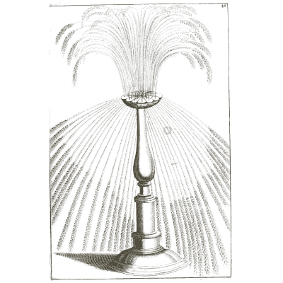 Palm-shaped jet from a pedestal - Architectura Curiosa Nova - 1664