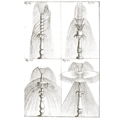 Four studies of jet heads - Architectura Curiosa Nova - 1664