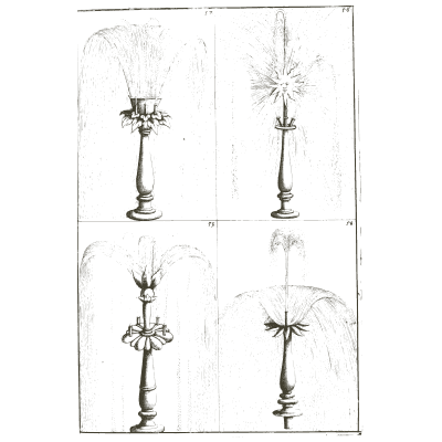 Four slender jet shafts - Architectura Curiosa Nova - 1664
