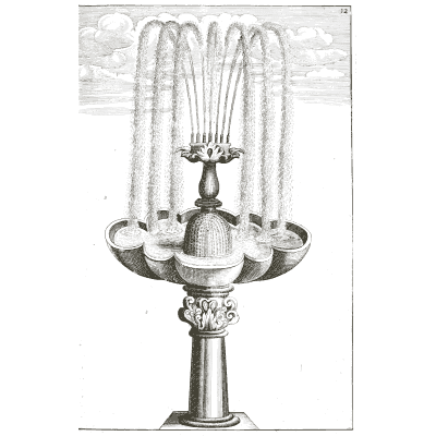 Bowl on a shaft with arching jets - Architectura Curiosa Nova - 1664