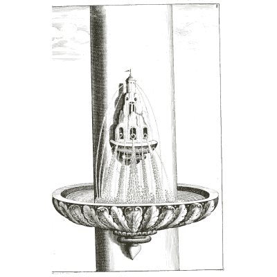 Domed temple jet on a wall column - Architectura Curiosa Nova - 1664