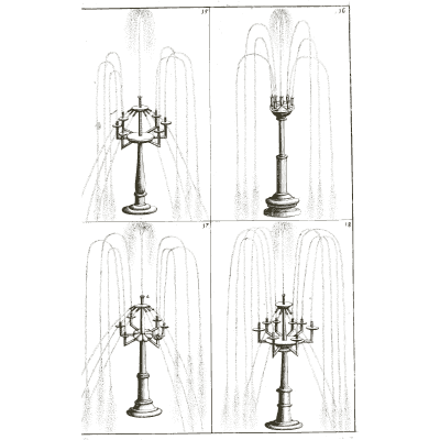 Four candelabrum jet shafts - Architectura Curiosa Nova - 1664