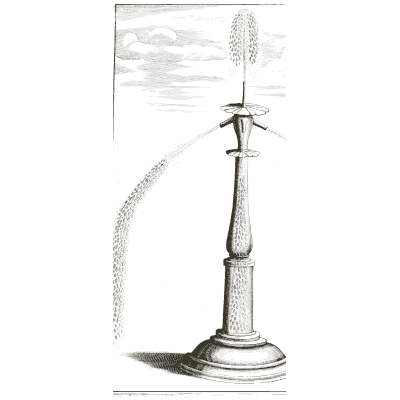 Fluted pedestal with one curving side jet - Architectura Curiosa Nova - 1664