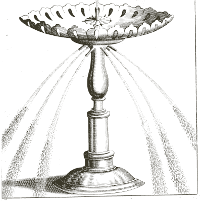 Scalloped bowl throwing jets from its rim - Architectura Curiosa Nova - 1664