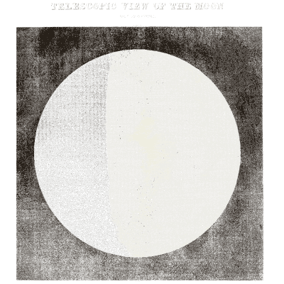 Half moon telescopic view - The Wonders of the Heavens - 1837