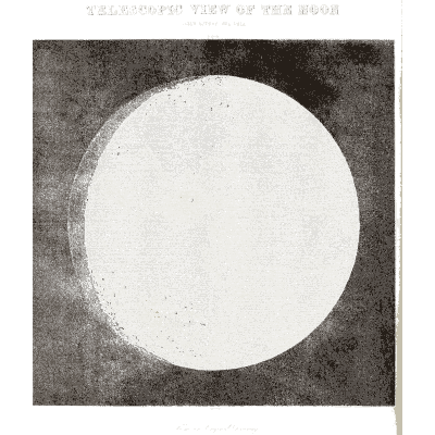 Full moon telescopic view - The Wonders of the Heavens - 1837