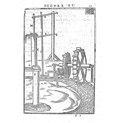 Water-raising wheel frame - Le Machine - 1629
