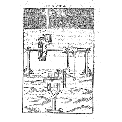 Toothed wheel and screw with funnel - Le Machine - 1629