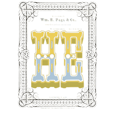 Scroll frame with shaded initials - Specimens of Chromatic Wood Type, Borders etc. - 1874