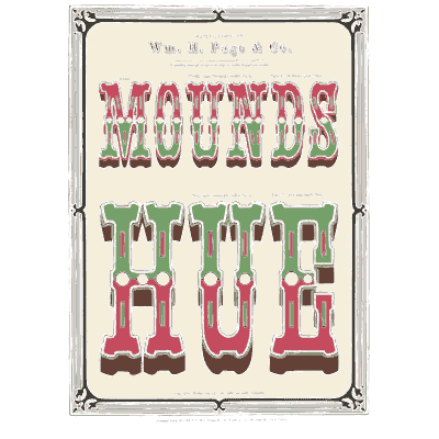 Rule frame with chromatic words - Specimens of Chromatic Wood Type, Borders etc. - 1874