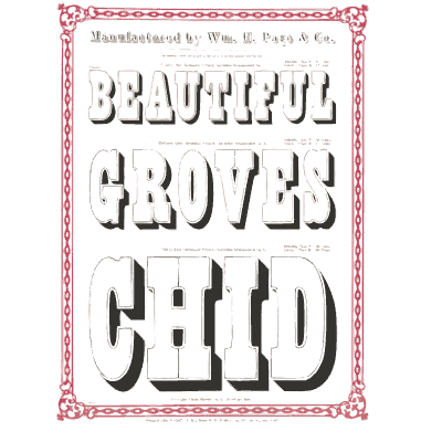 Red scroll border - Specimens of Chromatic Wood Type, Borders etc. - 1874