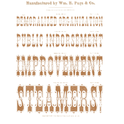 Condensed shaded capitals - Specimens of Chromatic Wood Type, Borders etc. - 1874