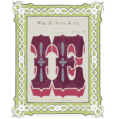 Foliate border with crimson initials - Specimens of Chromatic Wood Type, Borders etc. - 1874