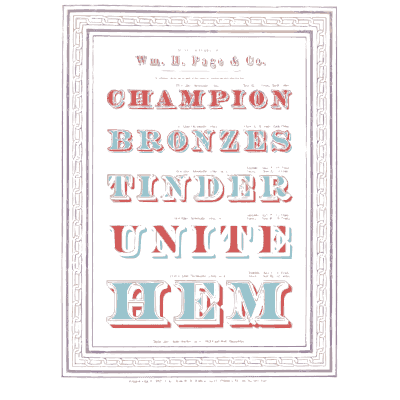 Plain frame with antique capitals - Specimens of Chromatic Wood Type, Borders etc. - 1874