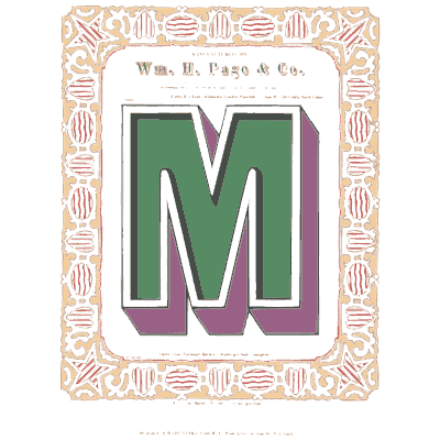 Ornament border with large initial - Specimens of Chromatic Wood Type, Borders etc. - 1874