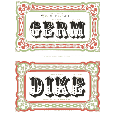 Flower bordered word panels - Specimens of Chromatic Wood Type, Borders etc. - 1874