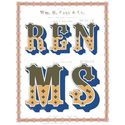 Pink border with dotted capitals - Specimens of Chromatic Wood Type, Borders etc. - 1874