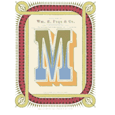 Palmette border with initial - Specimens of Chromatic Wood Type, Borders etc. - 1874