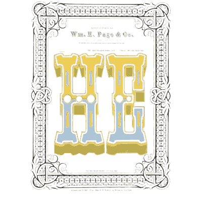 Pierced black frame with initials - Specimens of Chromatic Wood Type, Borders etc. - 1874