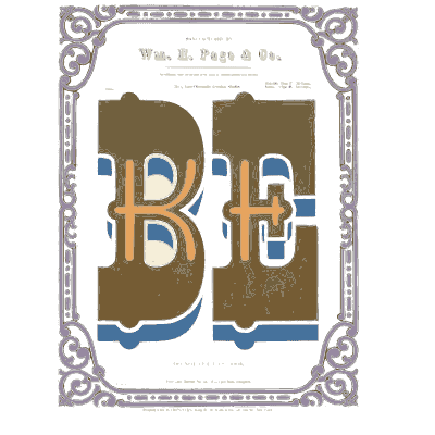 Scroll frame with blackletter initials - Specimens of Chromatic Wood Type, Borders etc. - 1874
