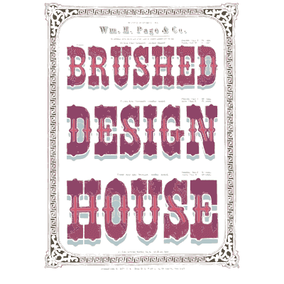 Pierced black border with purple words - Specimens of Chromatic Wood Type, Borders etc. - 1874