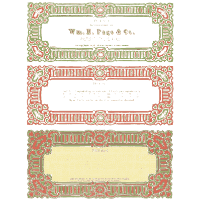 Three bordered blank panels - Specimens of Chromatic Wood Type, Borders etc. - 1874