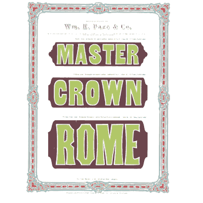 Ornate frame with word bands - Specimens of Chromatic Wood Type, Borders etc. - 1874