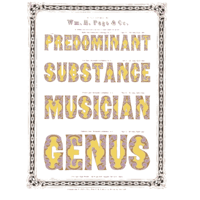 Pierced frame with gold capitals - Specimens of Chromatic Wood Type, Borders etc. - 1874