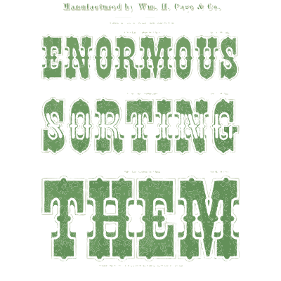 Green shaded slab capitals - Specimens of Chromatic Wood Type, Borders etc. - 1874