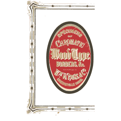 Oval title cartouche in a frame - Specimens of Chromatic Wood Type, Borders etc. - 1874