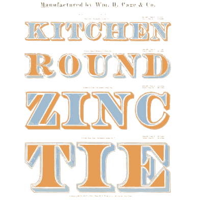 Orange and blue outlined capitals - Specimens of Chromatic Wood Type, Borders etc. - 1874