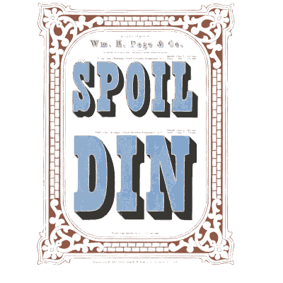 White scroll frame with blue capitals - Specimens of Chromatic Wood Type, Borders etc. - 1874