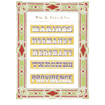 Lozenge border with word bands - Specimens of Chromatic Wood Type, Borders etc. - 1874