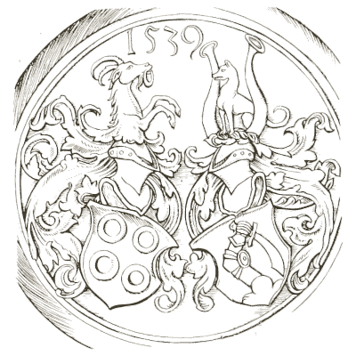 Twin coats of arms roundel - Heraldry and Floral Forms as Used in Decoration - 1922