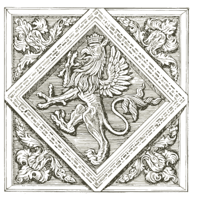 Heraldic lion panel 01 - Heraldry and Floral Forms as Used in Decoration - 1922