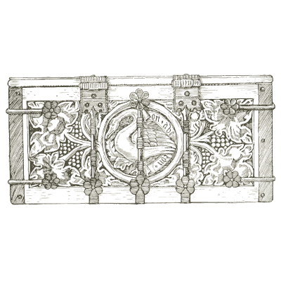 Carved chest front - Heraldry and Floral Forms as Used in Decoration - 1922
