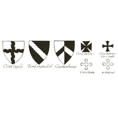 Heraldic crosses and ordinaries - Heraldry and Floral Forms as Used in Decoration - 1922