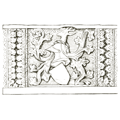 Carved panel with shield - Heraldry and Floral Forms as Used in Decoration - 1922